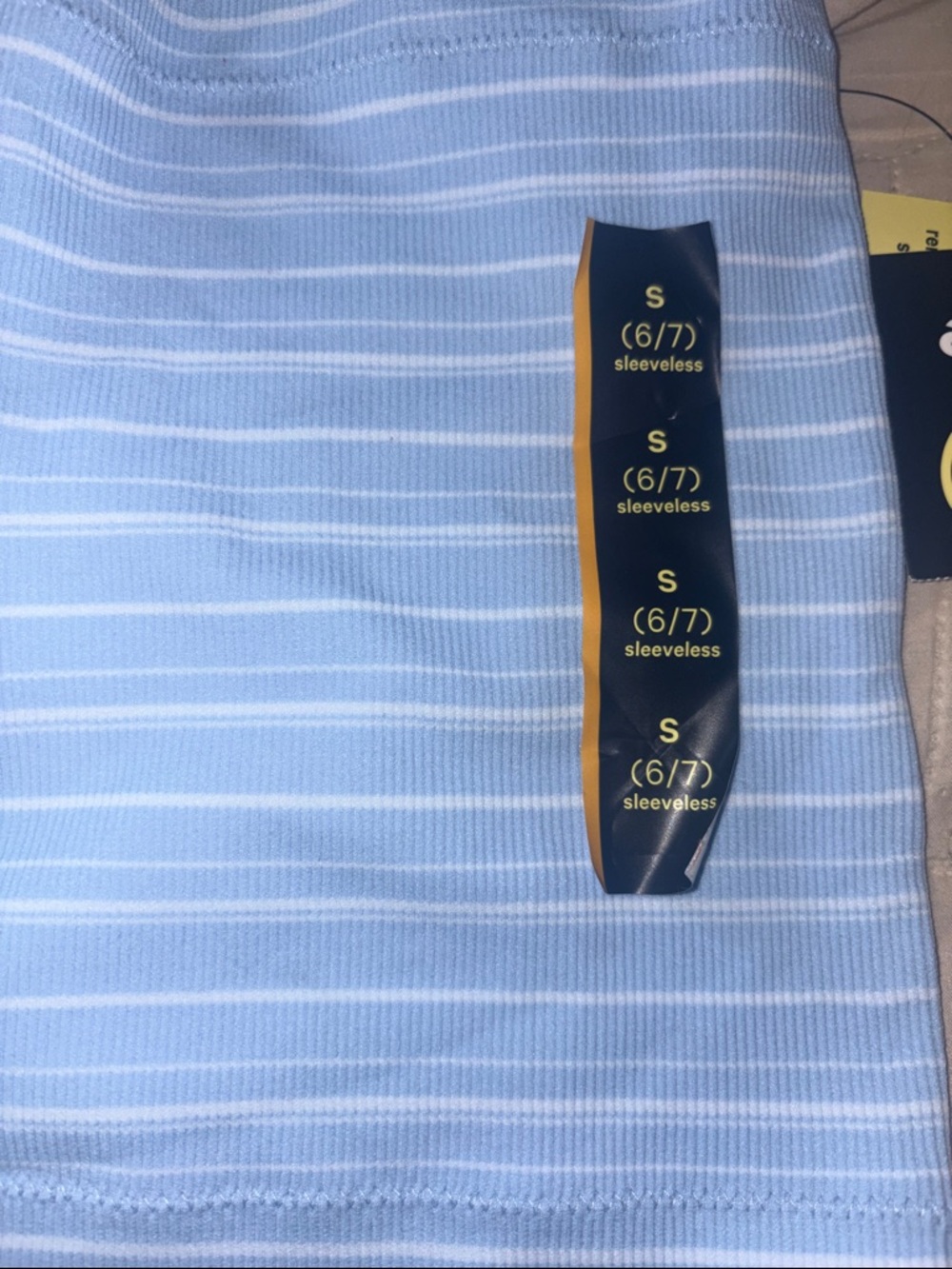 Light Blue Ribbed Tank Top - removable straps - Picture 3 of 5